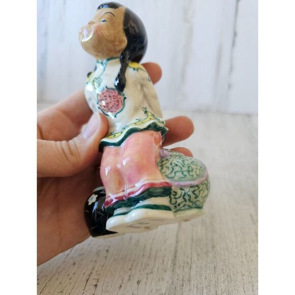 Gort lil pumpkin priolo girl lantern figurine statue vintage CL49 says - Picture 8 of 9